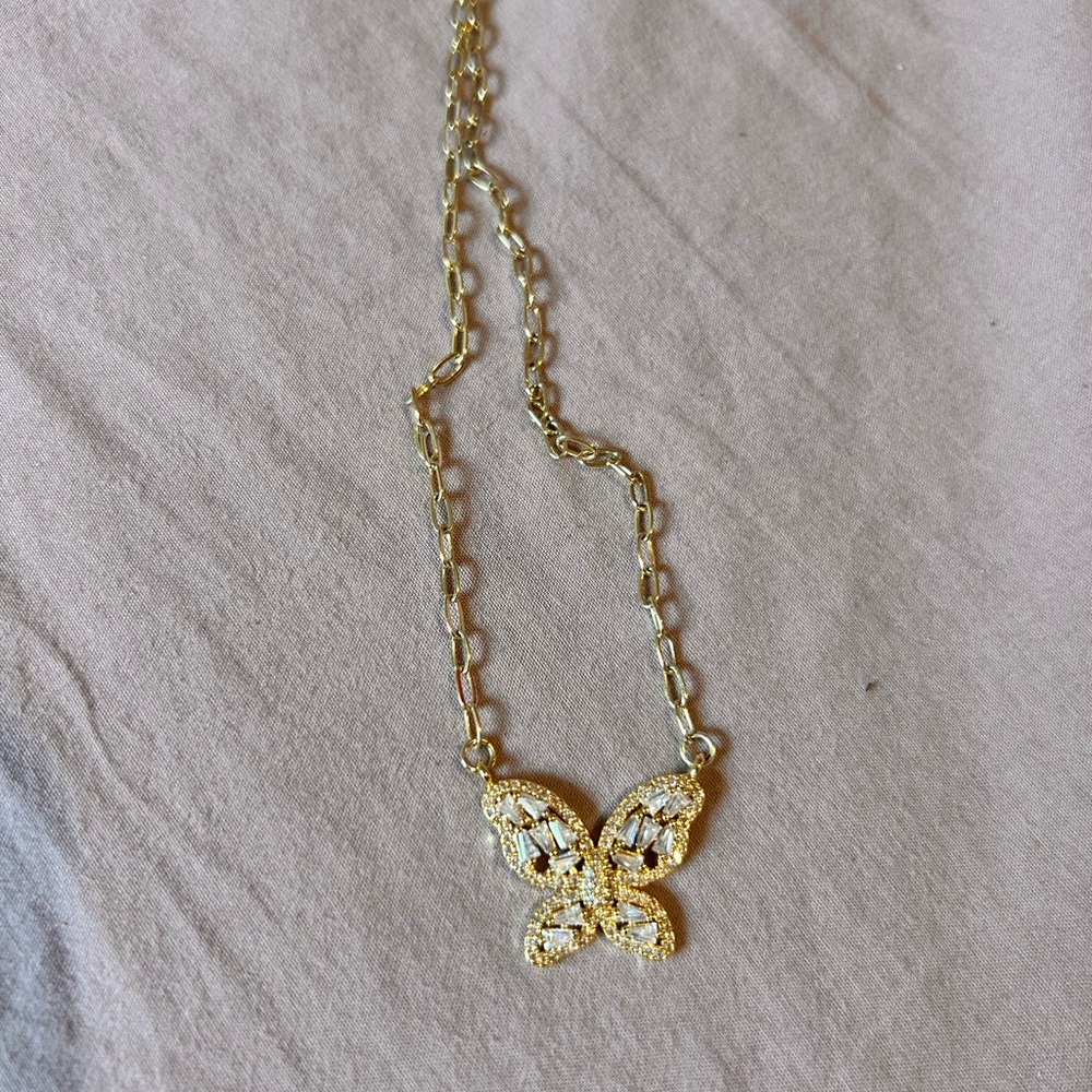 Beautiful Gold Plated Butterfly Necklace